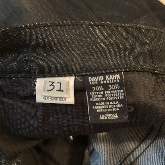 NWT David Kahn black washed skinny bootcut denim size 31 - Picture 7 of 8